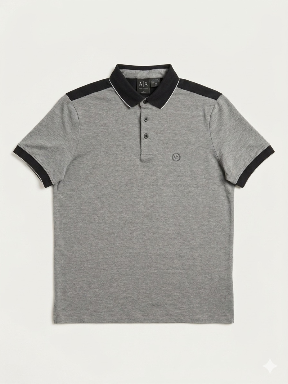 A/X Armani Exchange Grey Polo with Black Trim